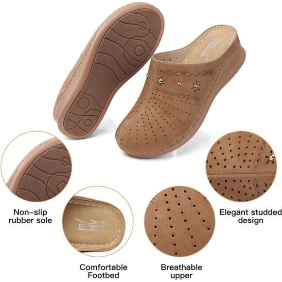 Clogs for Women Mules Slip-On: Closed Toe Clog - Comfortable Womens - Picture 4 of 7